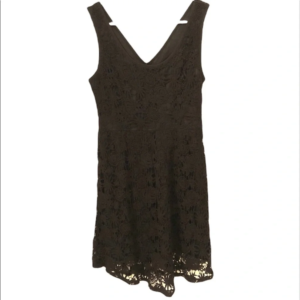 2/$30 Altar’d State - Black Sleeveless Mini Crochet Dress Size Small - Picture 1 of 6